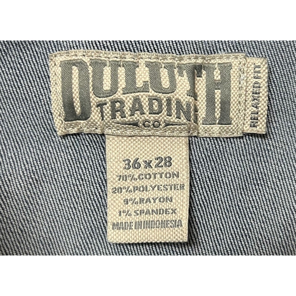 Duluth Trading Co Ballroom Double Flex Jeans Mens 36x28 Relaxed Fit Blue Denim - Picture 5 of 16